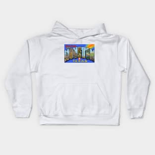 Greetings from Houston, Texas - Vintage Large Letter Postcard Kids Hoodie